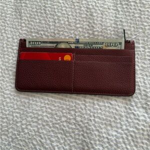 Coach Burgundy Leather Card Holder